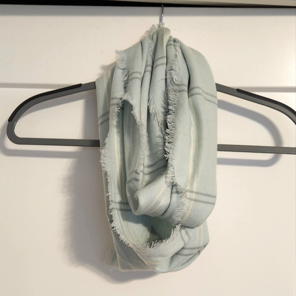 Mint Green Plaid Infinity Scarf